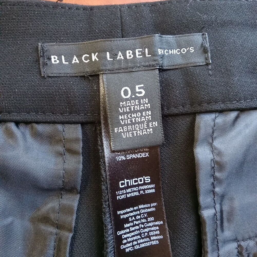 Black Label Chico's Cropped Dress Pants Women's Size 0.5 S/6 Black - Picture 12 of 15